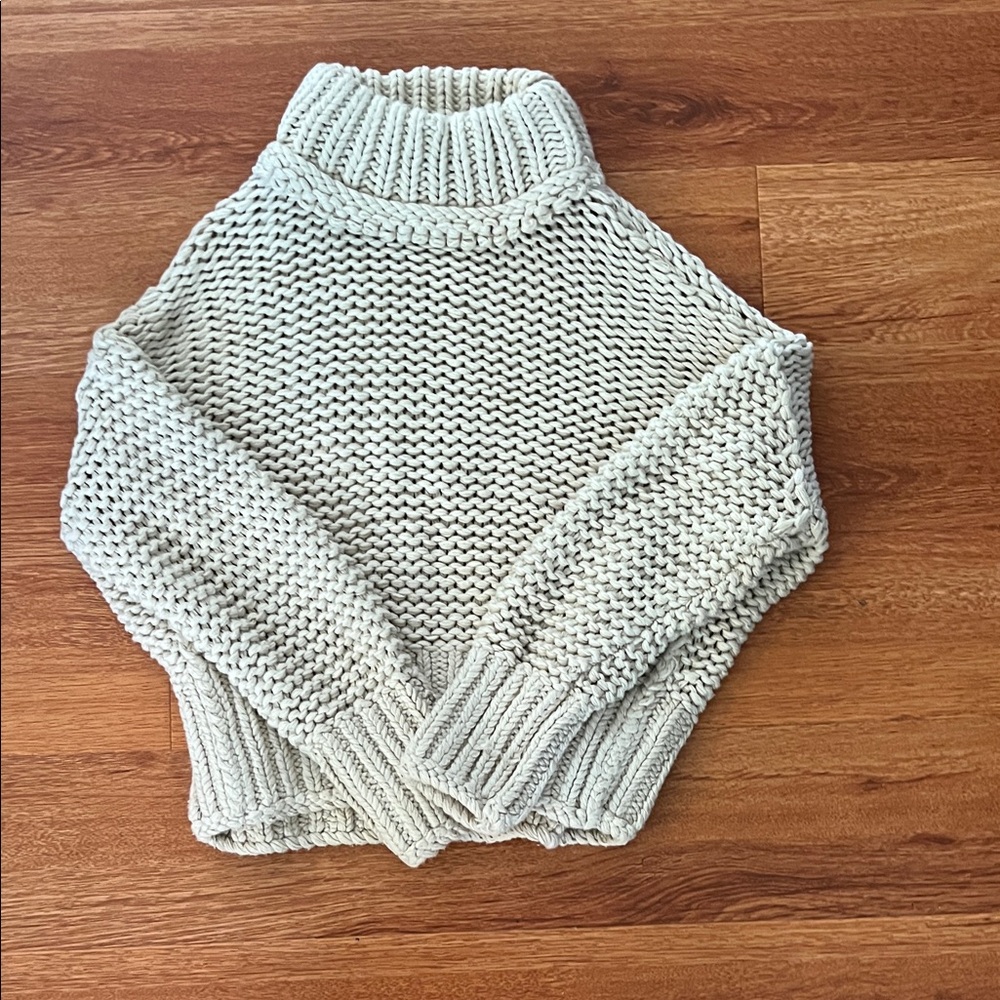 Free People Cream Cowl Neck Sweater